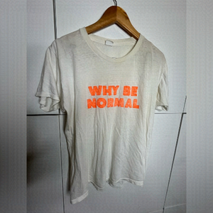 Vintage 90s Punk Tshirt DIY WHY BE NORMAL Single Stitch Large Worn